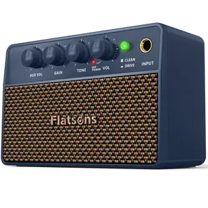 FBA-10 Guitar Amplifier, Drive/Clean Tone Electric Guitars Amp, 10W Mini Portable Amp with Type-C Rechargeable Battery 6H Work,Drive/Clean Tone Electric Guitars Amp, Wireless Vintage Guitar Speaker for Practice Travel