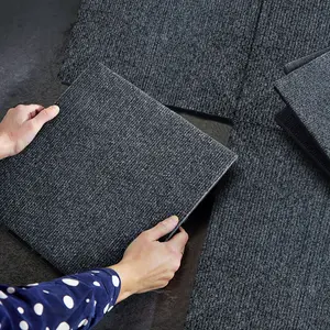 18 Pack Interlocking Carpet Tile 12" X 12" Anti-Slip Squares for Indoor Room Home Parlor Bedroom Easy Snap Connection Efficient Drainage Design