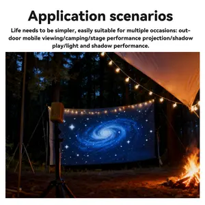 2026 New Household Portable Projection Screen 72-inch Foldable Office & Outdoor HD Projector Screen for Clearer Projection Basic Accessories