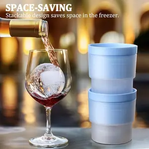 2 pack Ice Ball Maker Mold, Reusable 2.5 Inch Ice Cube Trays, Easy Release Silicone Round Ice Sphere Tray, with Lids & Funnel for Whiskey, Cocktails & Bourbon Kitchen Utensils