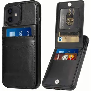 Entronix Slim Wallet Case for iPhone 12/12 Pro, Leather Wallet & Card Holder Bumper Cover, Smartphone Cellphone