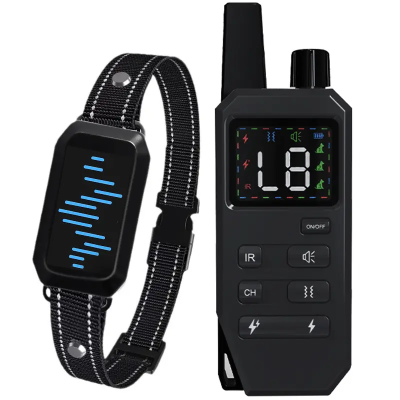 Shock Collar, Dog Training Collar With 3 Training Modes, Beep/Vibration/Shock Modes, Remote Dog Shock Collar, Rechargeable Rechargeable E-Collar Rechargeable Adjustable for 15-110lbs Medium Large Dogs