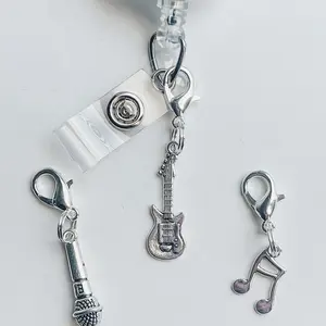 Music Badge Reel Charm - Guitar, Music Note, Musician, Cute Keychain, Unique Personalization, Includes No Reel