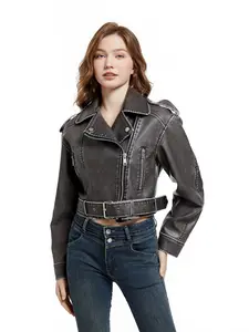 Oversized Faux Leather Biker Jacket - 4 Colors * LooKo