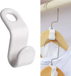 Hanger Hooks 50PCS  Space-Saving Closet Clips for Clothes and Plastic Hangers - Versatile Design