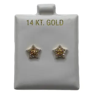 616- NEW 14K Star Shape Stud Earrings (W.G)