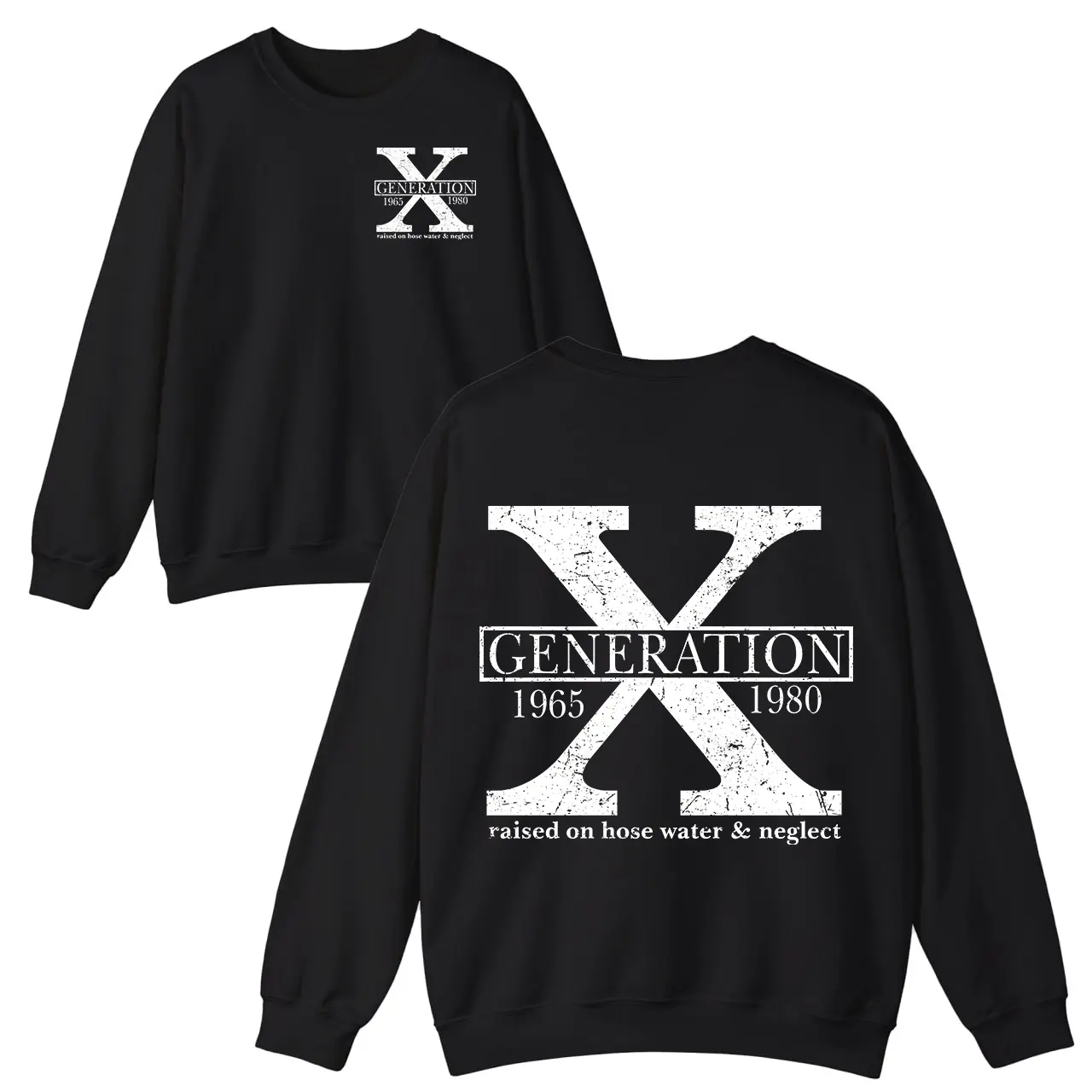 Vintage 80s Gen X T-shirt, Generation Shirt, 1965-1980 Gen-X 2 Side Sweatshirt, GenX Hoodie