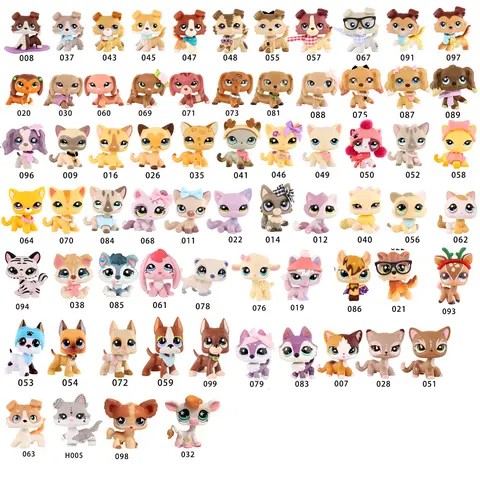 High-Quality Plastic Miniature Bobblehead Animals - Collectible Action Figure Figurine Dolls, Collie 1262, Shorthair Cat, Dachshund, Cocker Spaniel, Crouching Cat, Bat, Husky, Fox, Lamb, Collars - Kids' Durable Pet-Themed Unisex Gifts, Cute Collectibles