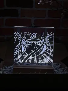 Naruto Anime Acrylic Plaque With Wood Stand - Neji Hyuga