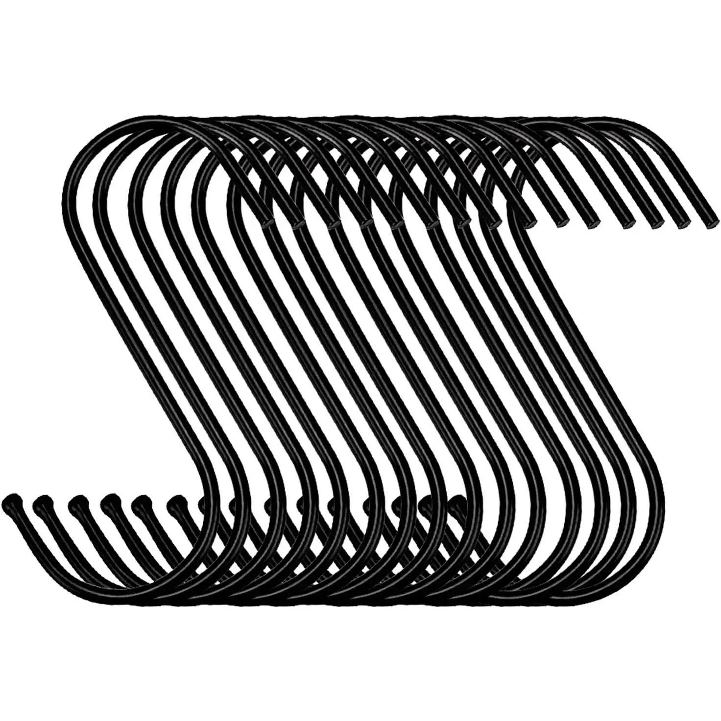 30 Pack Black S Hooks Steel Hanging Hooks Heavy Duty S Hanger Hook Metal Kitchen Pot Rack Hooks Closet Hooks for Hanging Pan, Cups, Jeans,