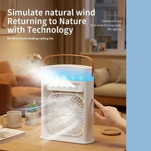 Portable Air Conditioner Five Hole Portable Fan Cooling Spray Fan Five Hole Humidification, Three Speed Adjustable, Fast Cooling, 20.29oz Large Capacity Water Tank, Five Nozzles, Adjustable Fog Volume, Three in One Blowing/cooling