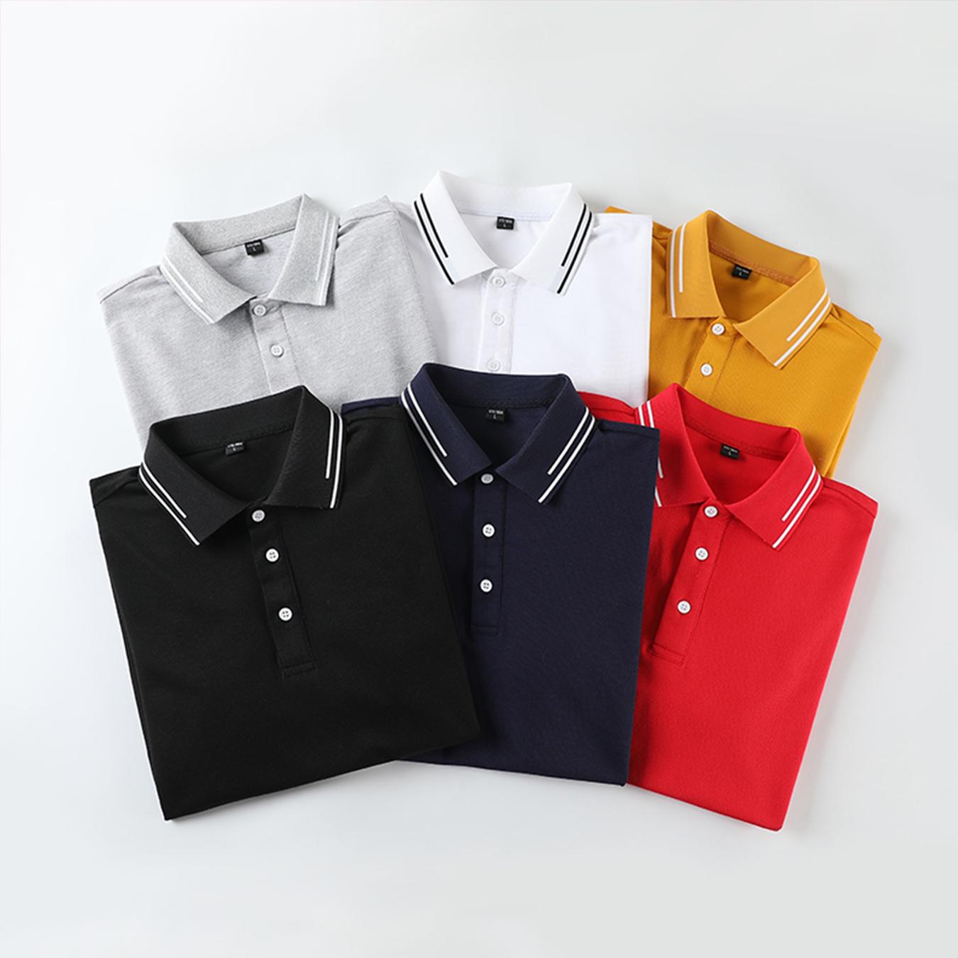 Men’s slim-fit short-sleeve polo shirt, classic pique polo with a pointed collar, breathable casual collared top for golf, business, and everyday wear