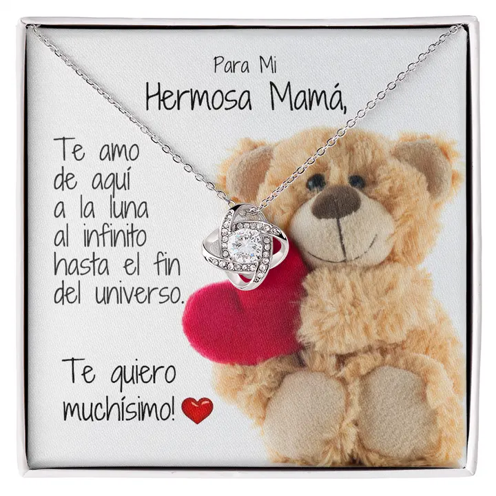 Gift for Spanish Mom | Collar Para Mamá de un Niño Pequeño | Para Mi Hermosa Mama Necklace | Te quiero muchisimo Message Cards | Spanish Message | Gift for Latina Mamá