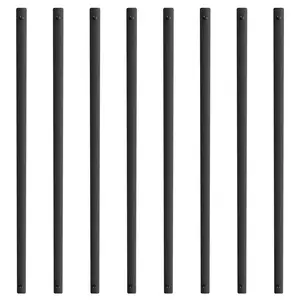 TikTokShopBlackFridayVEVOR Staircase Metal Balusters, 38'' x 1'' Flat Aluminum Alloy Decorative Banister Spindles, 72 Pack Deck Baluster with Screws, Classic Hollow Deck Railing Satin Black Powder Coated for Porch