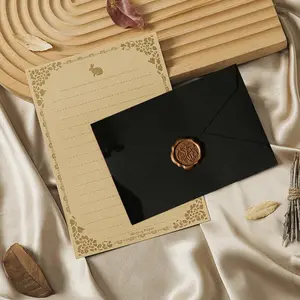 10pcs Linen Envelope Set, Vintage Style Invitation Postcards Wax Seal Envelopes, Greeting Card Mailing Envelopes for Various Occasions