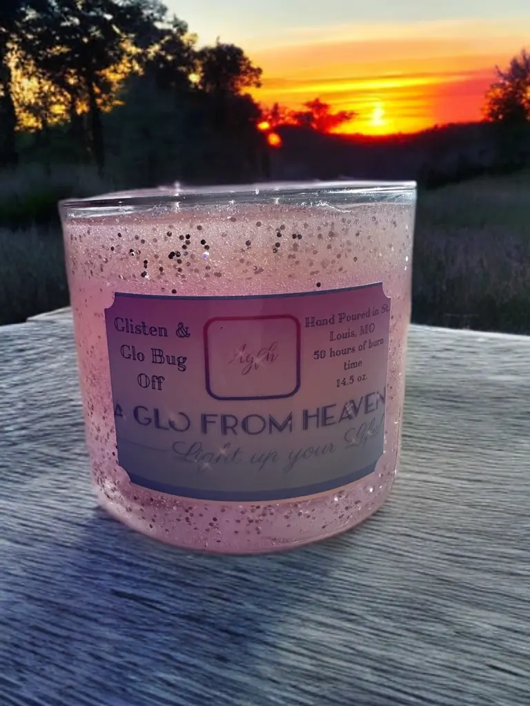 handmade home decor Glisten and Glo Bug Off Citronella Candle-Household candle with deodorant feature, 50 hour burn time