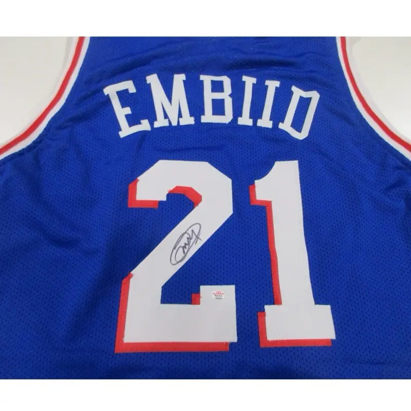 Philadelphia 76ers Joel Embiid Signed Autographed Sports Collectible Basketball Jersey with PAAS COA