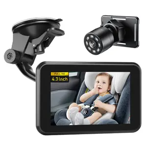 Camera, 4.3" HD Night Vision    with Camera, Safety Seat   Mirror for Rear Facing 5 Mins Easy Installation ACZ401