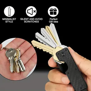 Fashionable Aluminum Alloy Key Storage Box - Simple, Lightweight and Mini Metal Keychain | Innovative Ultra-Thin Portable Key Holder for Women