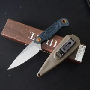 BM203 straight blade knife, fruit knife, pocket knife, EDC multifunctional knife, durable linen handle, premium small knife, top gift choice