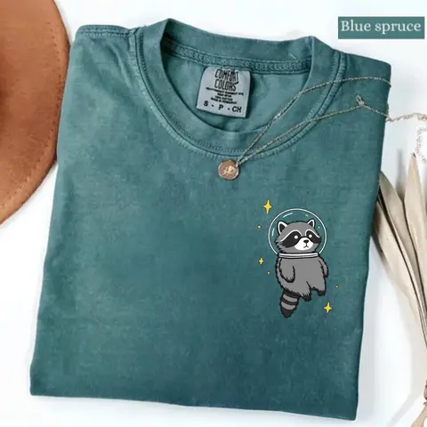 Comfort Colors Space Raccoon T-Shirt, Funny Racoon Shirt, Cosmic Animal Tee, Chaotic Raccoon Shirt, Spooky Gamer Gift