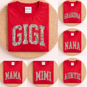Personalized Grandma T-tshirt, Mothers Day Gift, Red, Custom Grammy T-tshirt, Nana T-tshirt, Mama Gammy Mimi Meme Nanny Granny Shirt