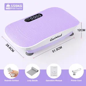 GetMod Pro Vibration Platform Exercise Machine, Full Body Home Fitness, Vibration Plate for Wellness & Circulation, Bluetooth Speaker