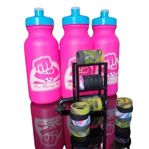 Rad Racing Rings H2O Retro Water Bottle - Reusable Design with Blue Cap, Pink Color, Ideal for Sports and Active Lifestyles - Drinkware
