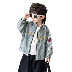 Korean-style Versatile Fashionable Cool Cute Outdoor Denim Jacket for Boys and Toddlers, American Vintage Design, New Autumn Style