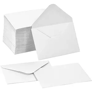 100 Pack Gift Card Envelopes 4 x 2.75 Mini Envelopes 120GSM Small Paper Business Gift Card Sleeves Bulk Tiny Little Greeting Card Envelope Pockets for Invitation White