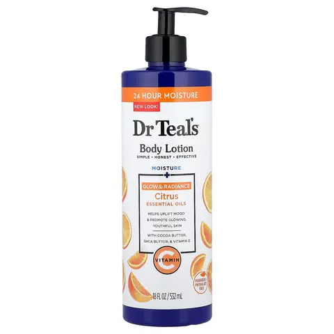 Dr. Teal's Body Lotion, Glow & Radiance, Citrus, 18 fl oz (532 ml)