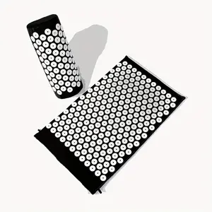 1set Yoga Acupressure Massage Mat, Relieve Stress Back Cushion, Massage Yoga Mat, Back Pain Relief Needle Pad, With Pillow Free Storage Bag Yoga Accessories Set
