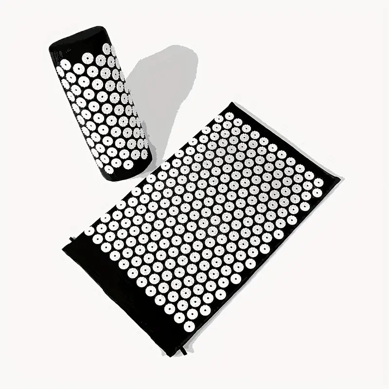 1set Yoga Acupressure Massage Mat, Relieve Stress Back Cushion, Massage Yoga Mat, Back Pain Relief Needle Pad, With Pillow Free Storage Bag Yoga Accessories Set Yoga Equipment Yoga Ball Yoga Ball