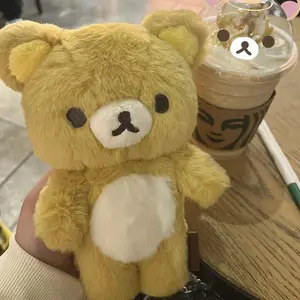 2026 new 20cm Lovely Rilakkuma Doll Stuffed Fluffy Korilakkuma Plushies Stuffed Anime Brown White Bear Dolls Cute Birthday Gifts Girl