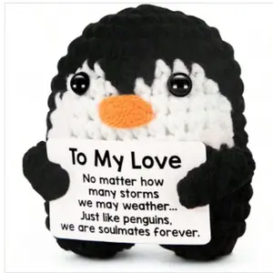 Gifts for love Handmade Crochet Penguin to My love Funny Birthday Anniversary Romantic Gift for her/Him Cute Decor Cool Present perfect for Birthdays Christmas Thanksgiving