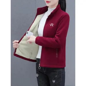 Fleece Jacket Women's New 2024 Autumn and Winter Plus Fleece Warm Open CardiganYPLU