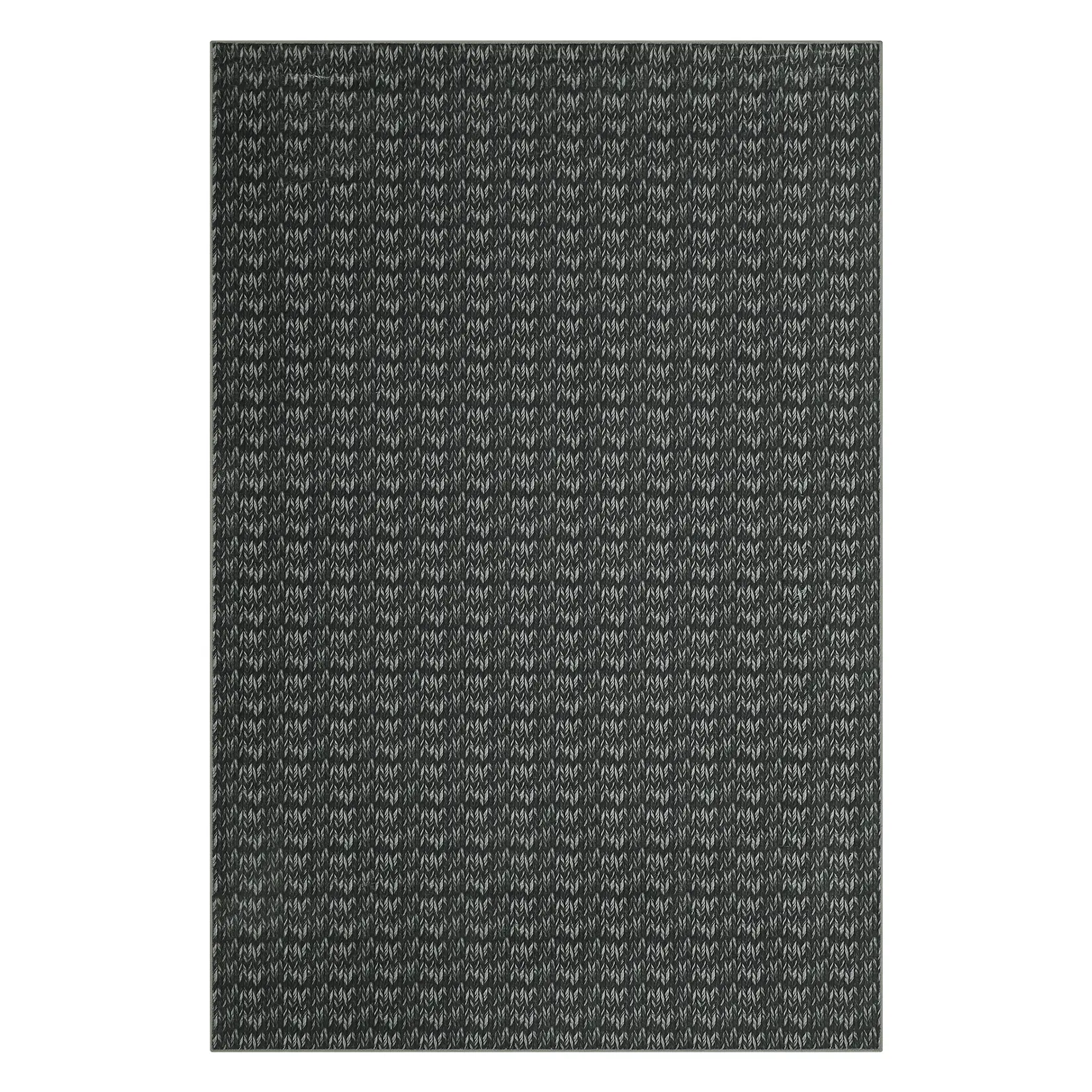 9x12 ft Polyester Black Rectangular Low Pile Area Rug, Soft Non-Slip Stain Resistant Modern Solid Home Decor, Machine Washable for Living Room, Bedroom, Black Rugs, Low Pile Rug