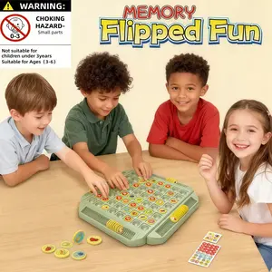 Family Fun Memory Flip Chess Set, Enhance Memory Skills, Suitable for Family Gatherings Christmas Parties, 3-4 Players Indoor Party Toy