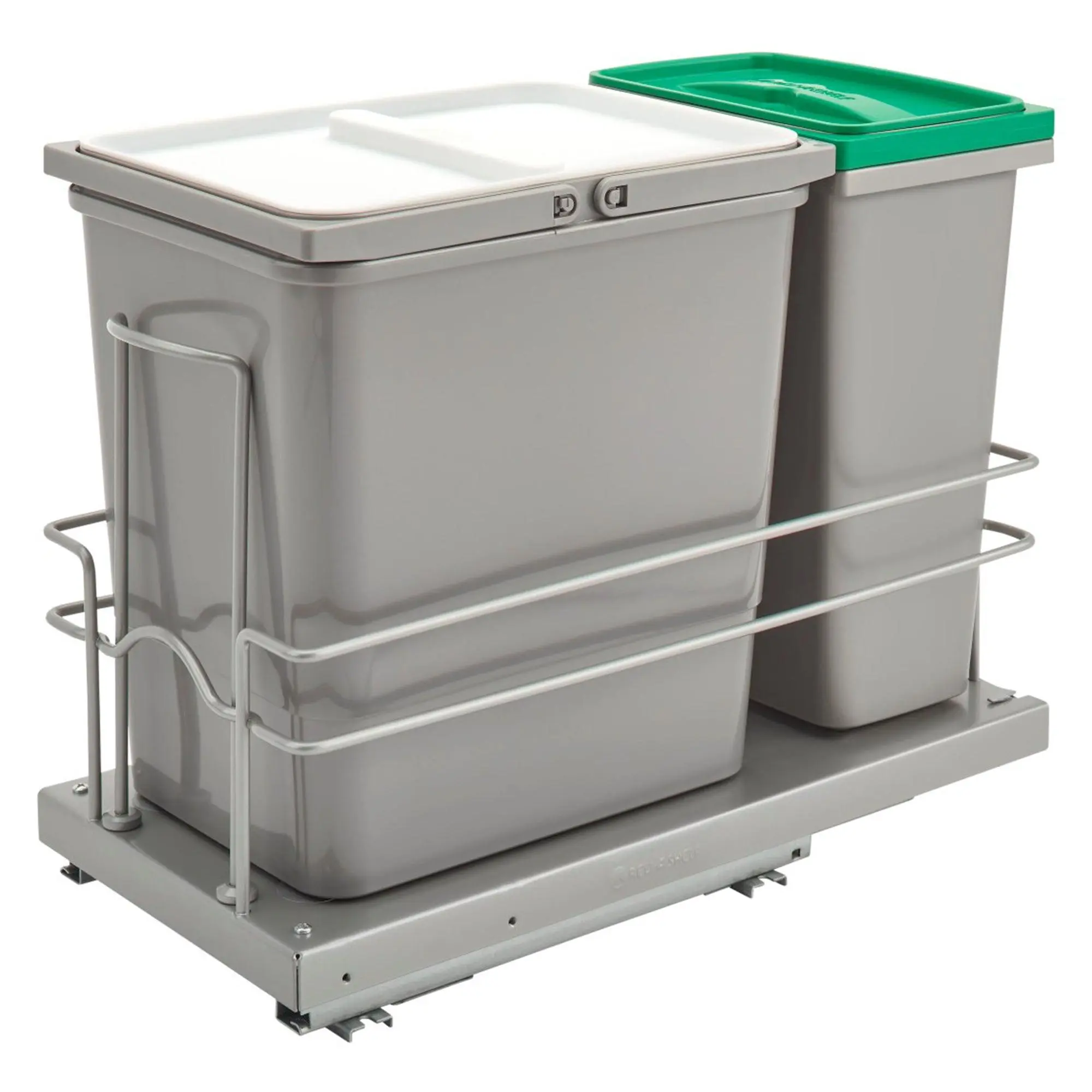 Rev-A-Shlef Double Pull Out Trash and Recycle Bins for Sink Base, 5SBWC-815S-1 Container Kitchen