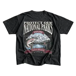 Protect National Parks T-Shirt - Vintage 90s Wildlife Shirt - Hiking Shirt - Animal T-shirt - Granola Girl Tee- Unisex Menswear & Womenswear - Streetwear Tops - Casual Cotton Crewneck Shortsleeve Tshirt