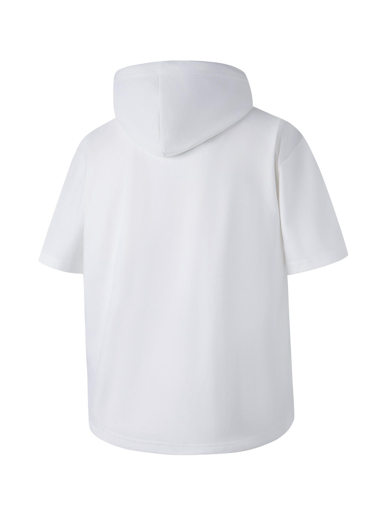 Men’s short-sleeve hoodie, quick-dry ice cool breathable hooded T-shirt, loose-fit casual athletic top for gym workouts and everyday wear