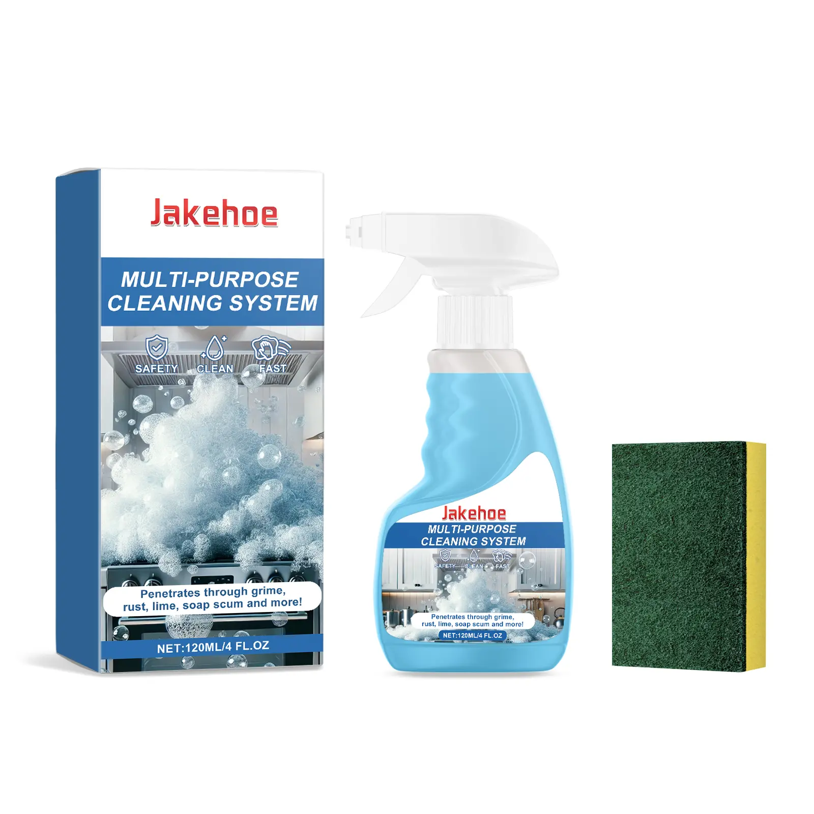 Jakehoe Gentle Multi-Surface Foam Cleaner Spray - All-Surface, Bicarbonate, Multipurpose, Nontoxic Gentle Kitchen Cleaners for Kitchen Cooktops, Household Cleaning, All-Surface Kitchen Cleaners