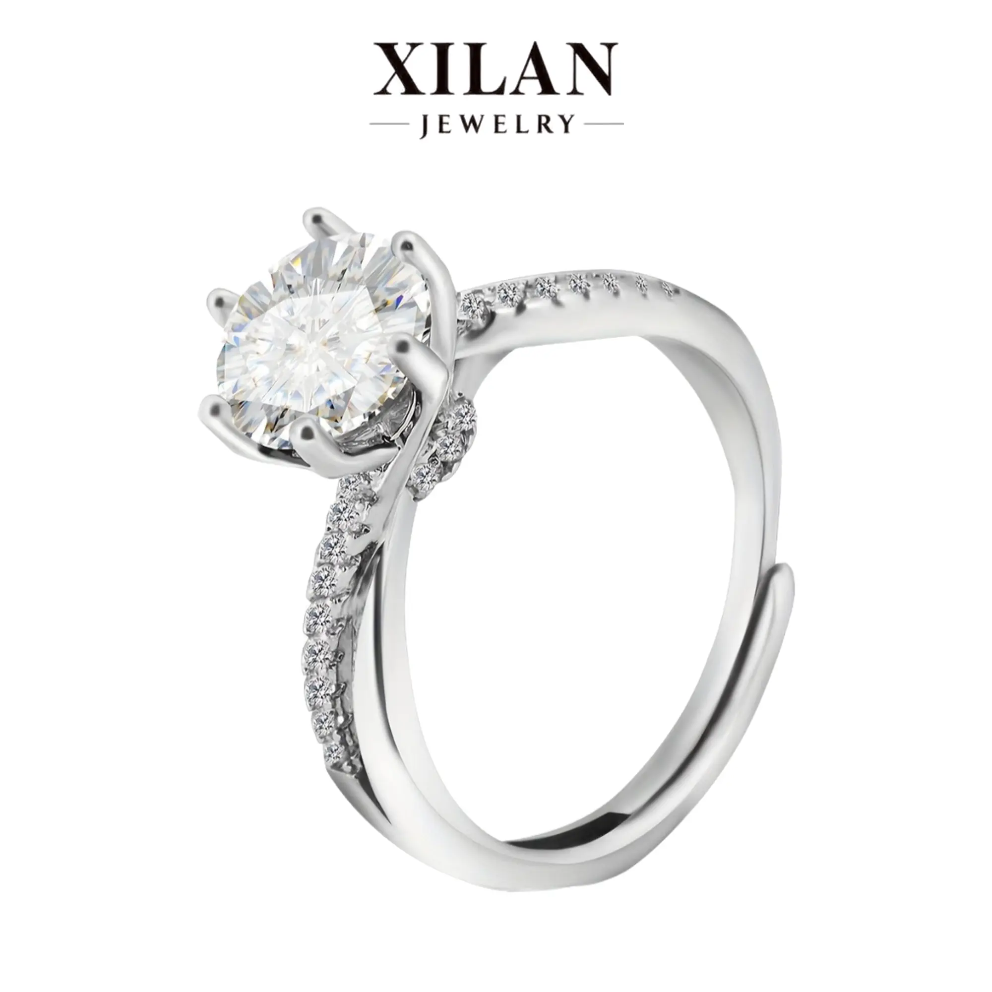 Rotating Openwork Design Women's Engagement Ring  Elegant Wedding Jewelry summerwins Cubic Zirconia Ring Artificial Zircon Rings,summerwins
