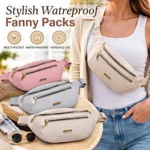 3 Pack Waterproof Fanny Packs for Women Men – Adjustable Waist Pack for Sports, Running, Exercise, Walking, Travel – Lightweight Waist Pouch