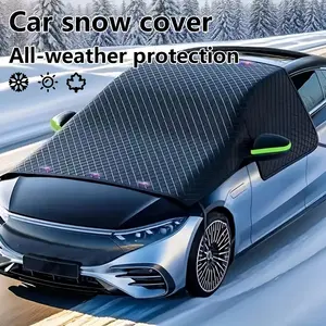 Car Windshield Snow Cover, Car Windshield Sunshade for All Vehicles - Heavy Duty Oxford Cloth with UV and Snow Protection Magnetic + Strap Mount Easy to Install All-Weather Car Accessory Anti-Scratch Precise Fit for Cars Trucks SUVs