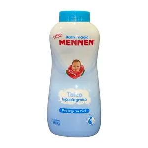 Talco Mennen Magic, Azul , Hipoalergénico. Protege Su Piel 200G. Talcum Powder