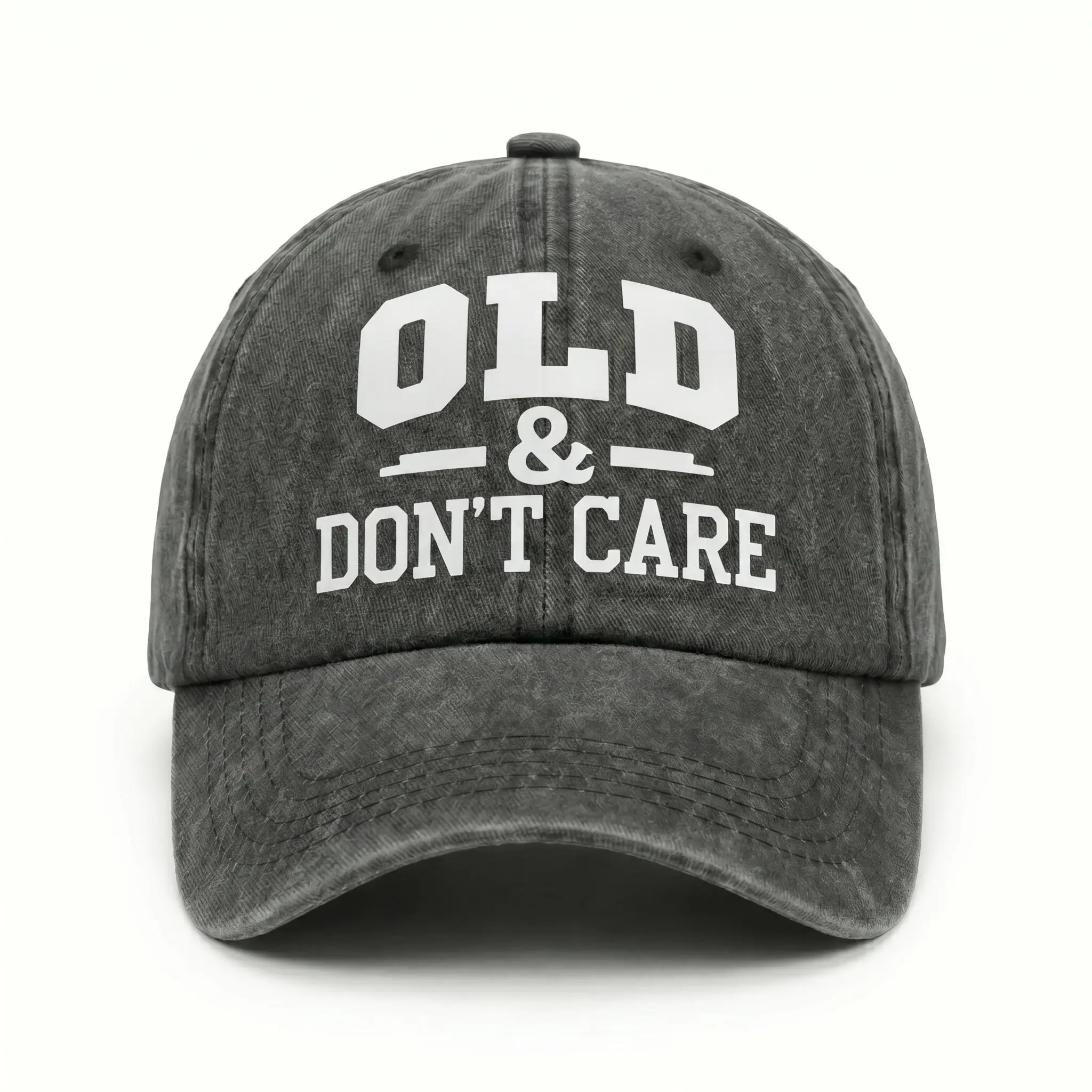 Retro Distressed Trucker Hat for Men & Women, Funny "Old & Don't Care" Adjustable Cap, Sports & Outdoor Men's Hat, Men's Hats
