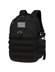 Wotony military tactical backpack, men's backpack black tactical backpack small tactical backpack assault bag Breathable Mesh Shoulder Strap  Durable Velcro Bracket Load Compression Molle Heavy Zipper Fabric Webbing Pull Rope