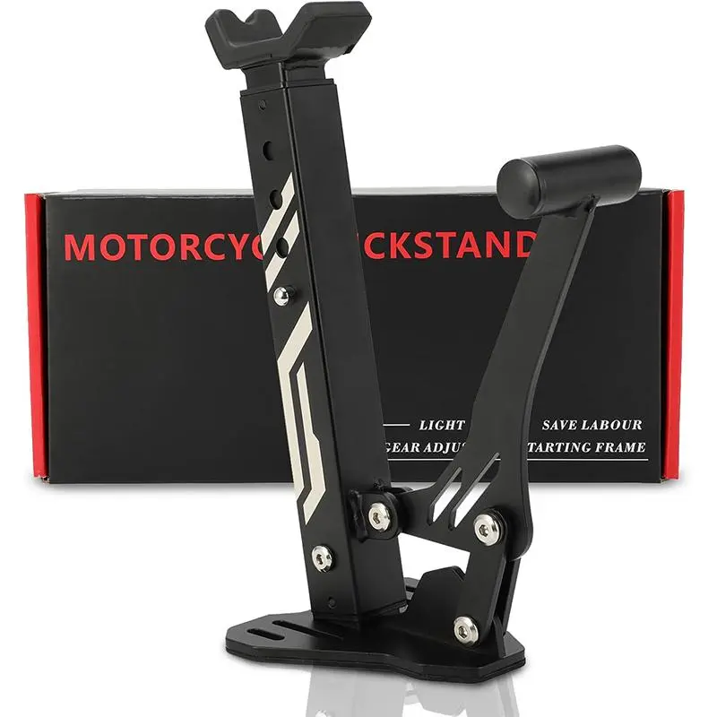 Motorcycle Stand, Portable Rear Motorcycle Stand, Front and Rear Stainless Steel Fifth Generation Stand for Most Motorcycle Wheels