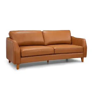 83.4 Inch Napa Leather Couch, Solid Wood Frame for Living Room, Office VE727